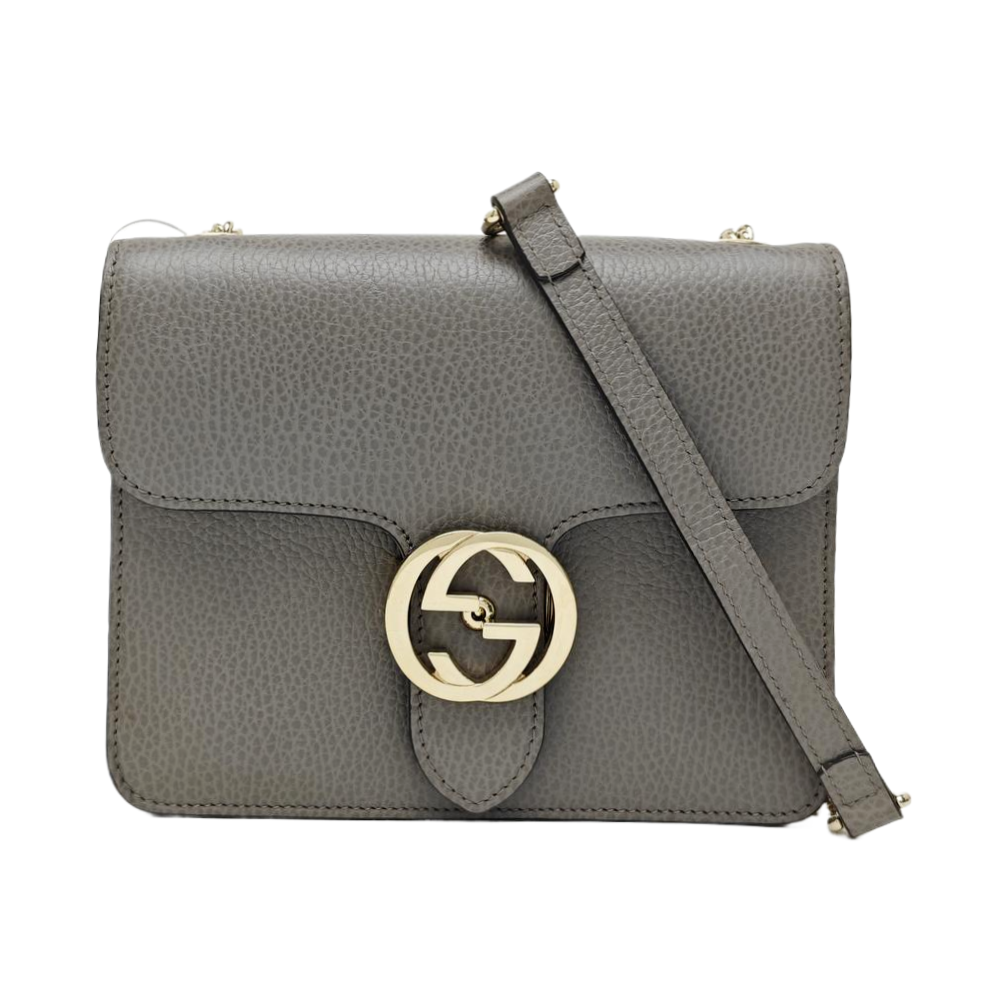 Interlocking G Small Calfskin Gray
