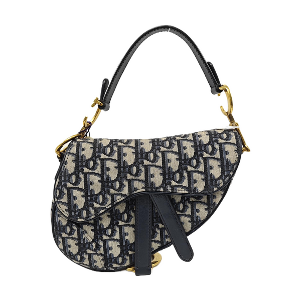Saddle Mini Oblique Canvas Blue