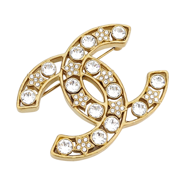 CC Logo Brass Gold Brooch