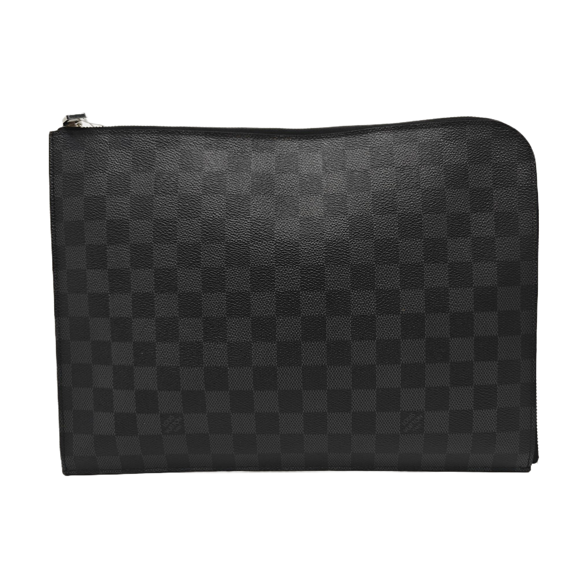 Damier Graphite Coated Canvas Clutch Gray