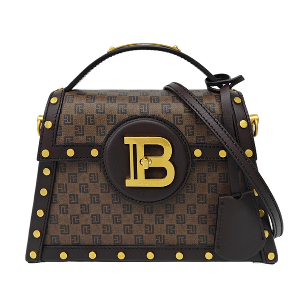Coated Canvas Shoulder Bag Brown