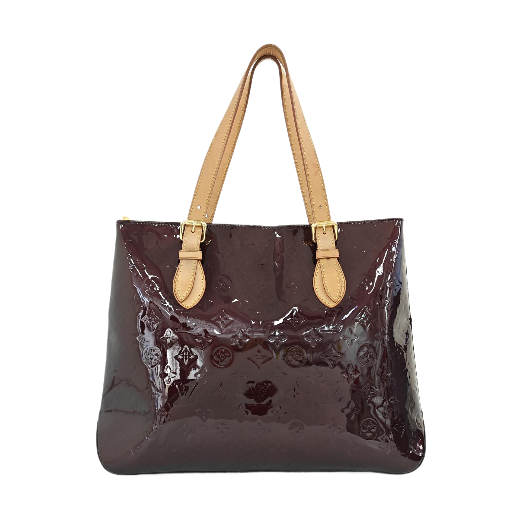 BRENTWOOD Monogram Patent Calfskin Red