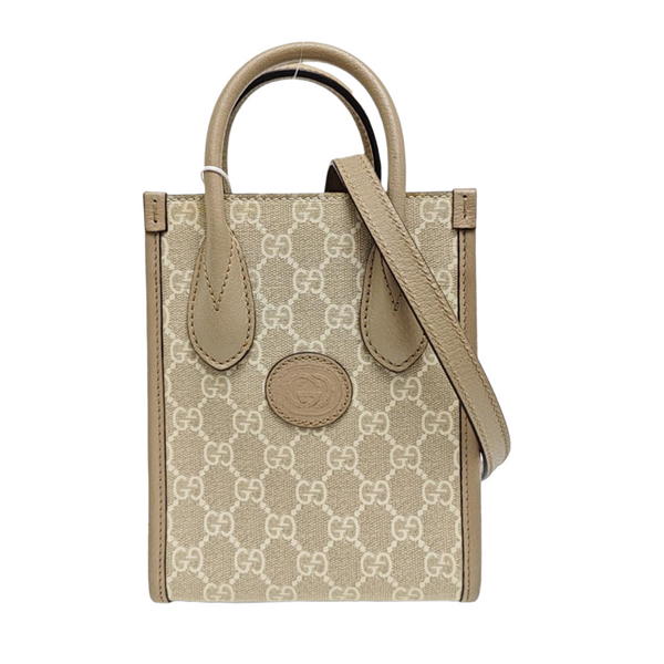 Retro Mini Monogram Coated Canvas Beige