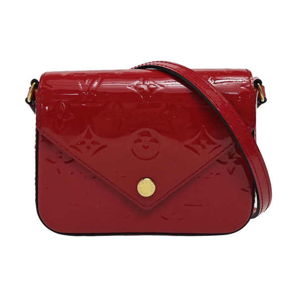 SAC LUCIE Mini Monogram Patent Leather Red