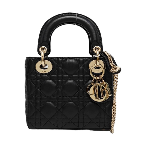 Lady Dior Mini Cannage Lambskin Black