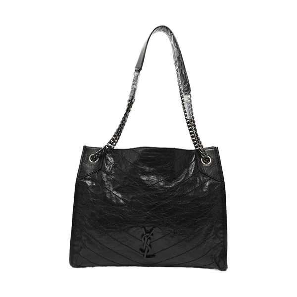 NIKI Medium Chevron Calfskin Black