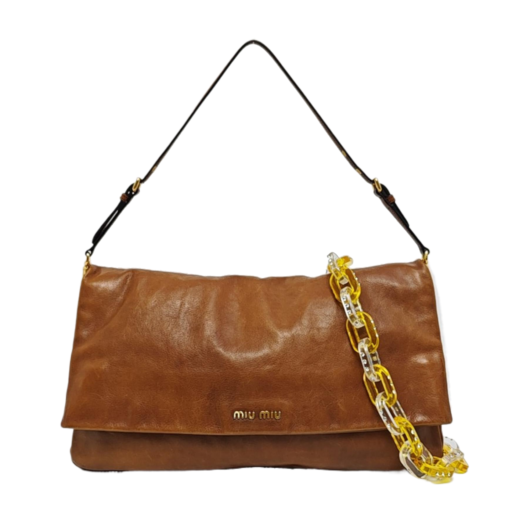Calfskin Shoulder Bag Brown