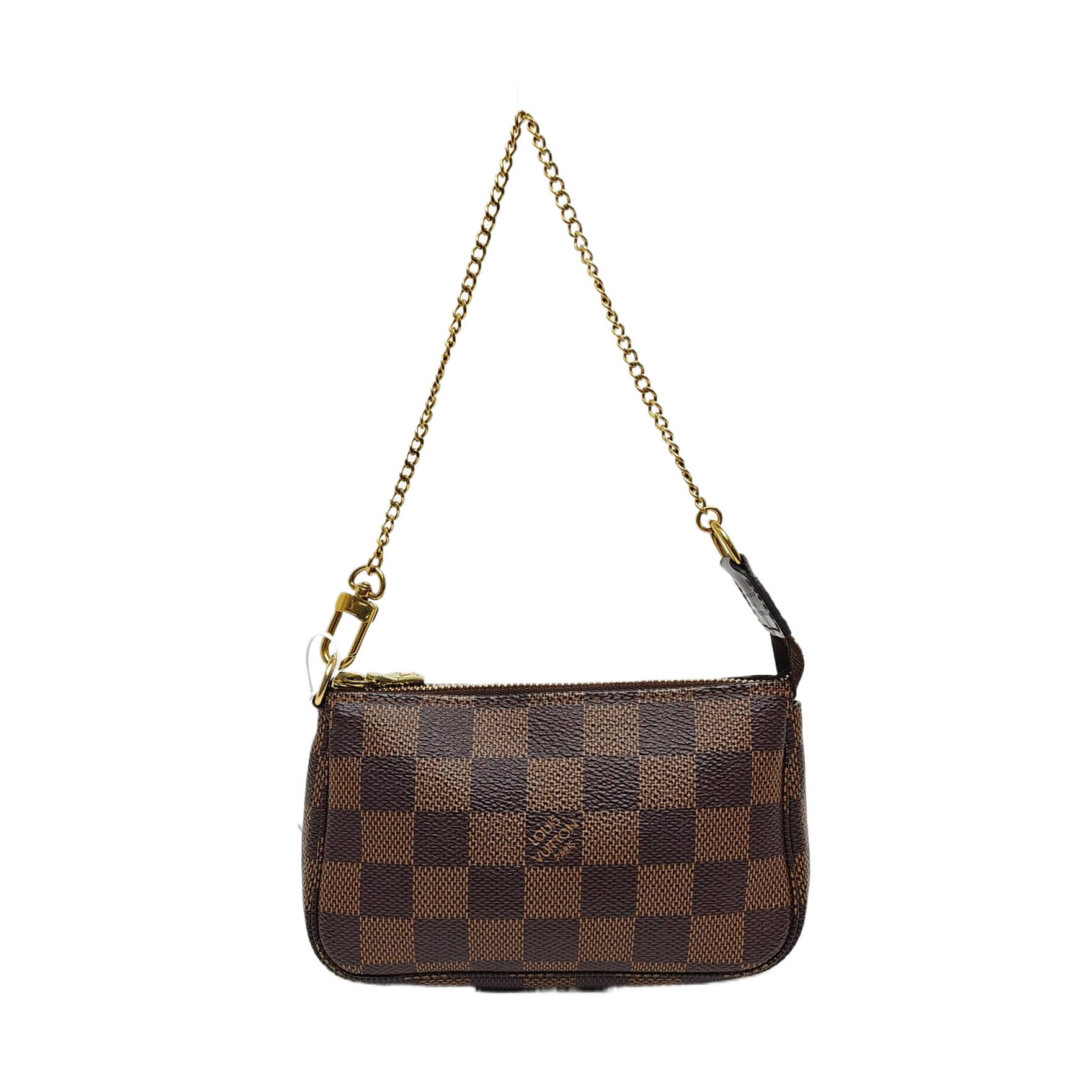 Authenticated pre-owned  ACCESSOIRES Mini Damier Ebene Coated Canvas Brown - Top Handle Bag at Looply