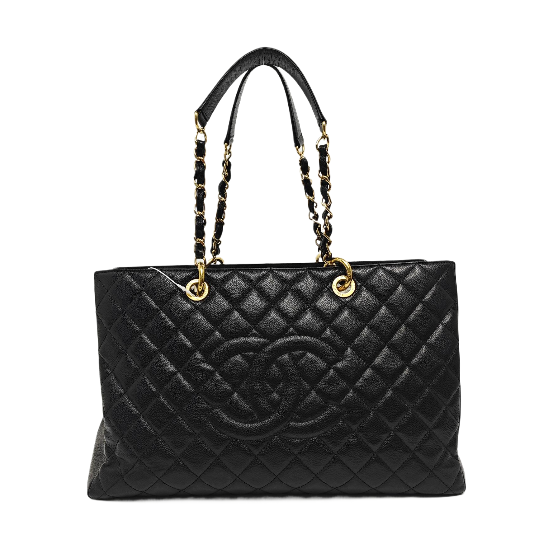 CHANEL GST Extra Grande Piel de Becerro Granulada Acolchada Negra