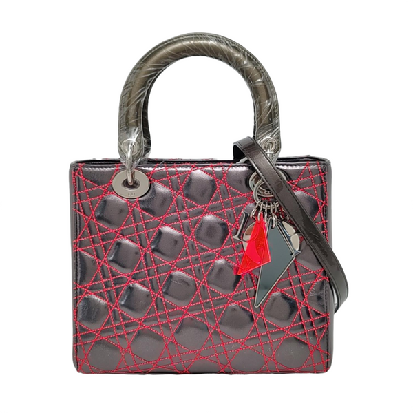 Lady Dior Medium Cannage Lambskin Gray