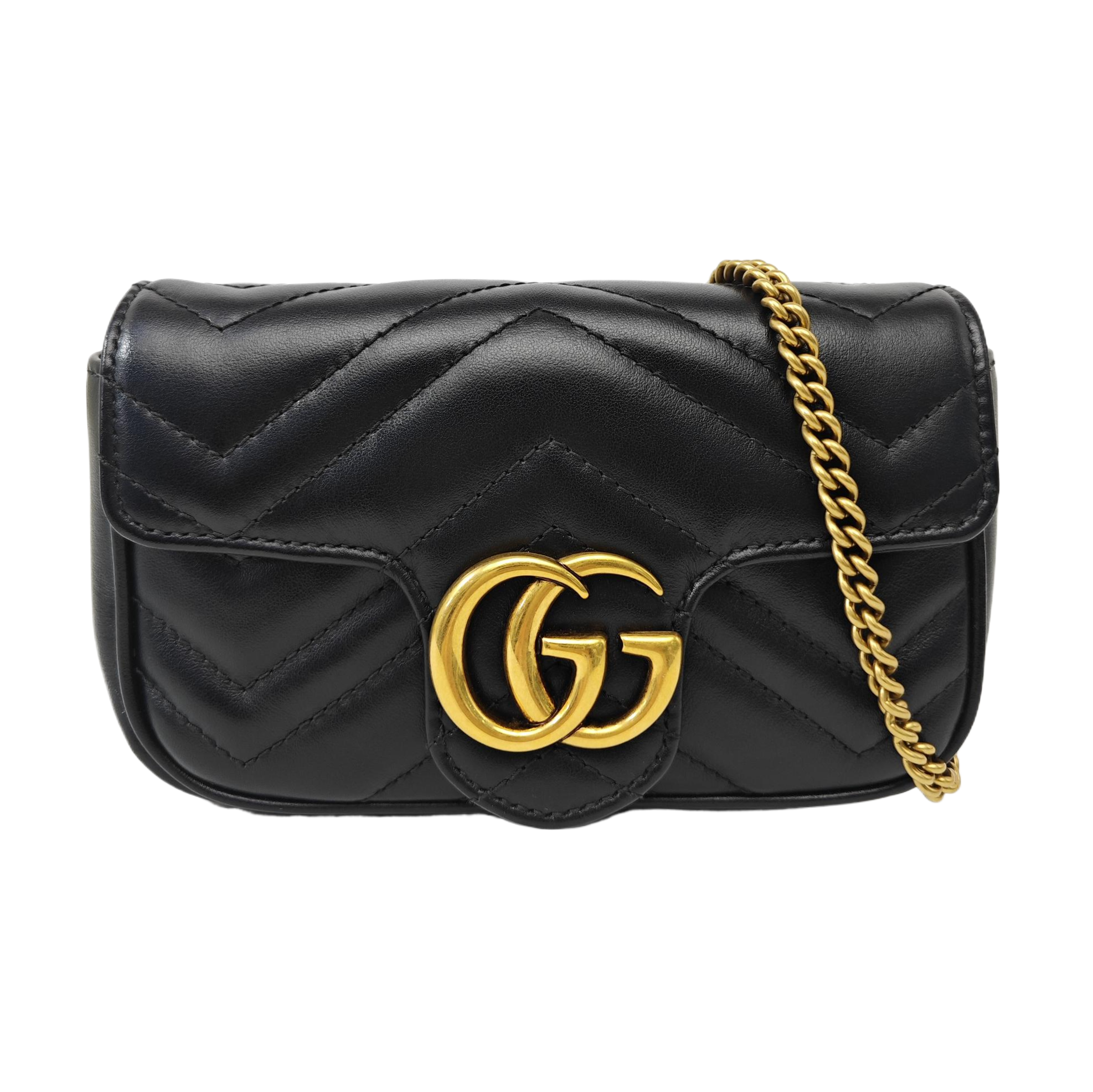 GG Marmont Mini Quilted Calfskin Black