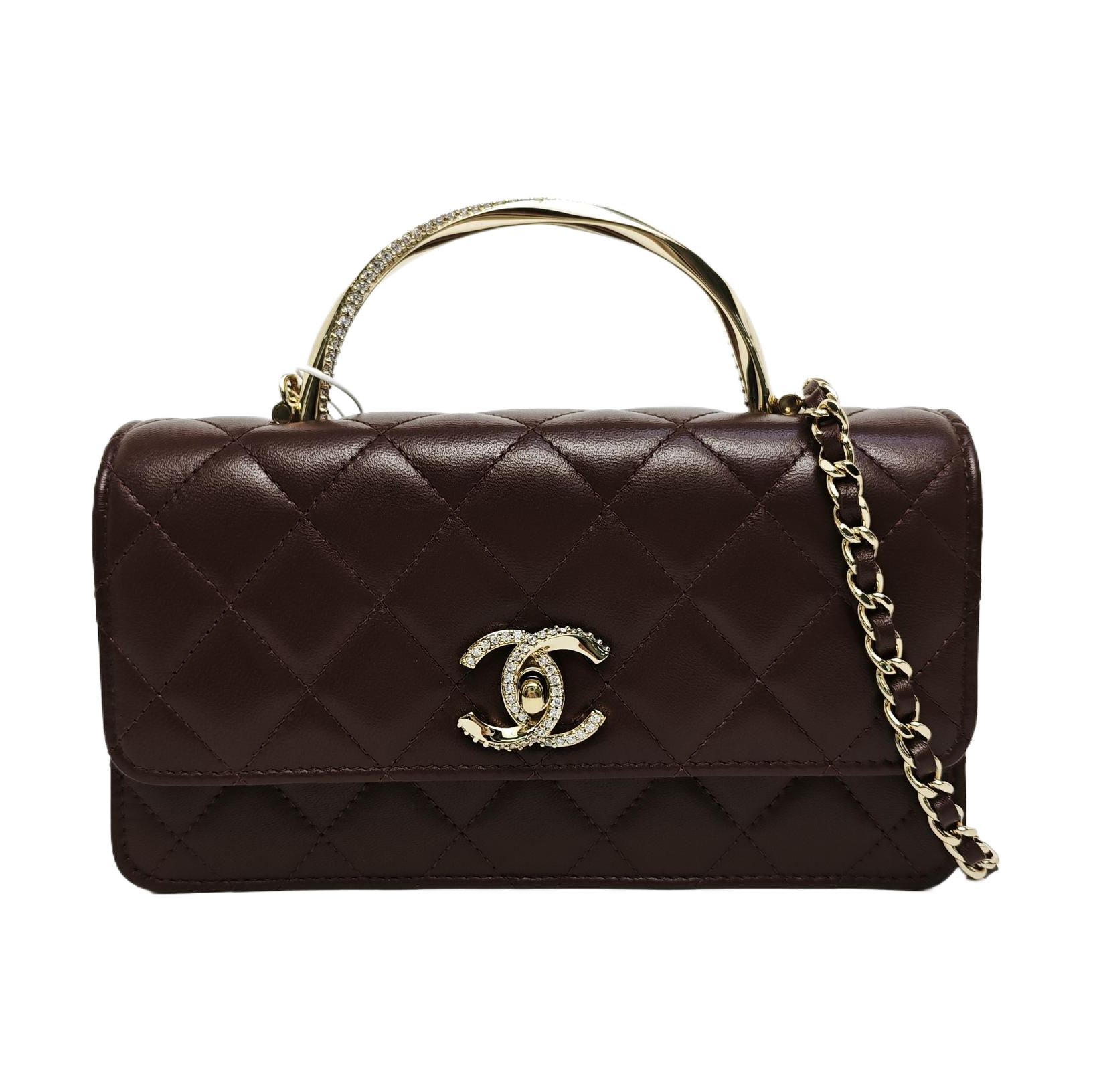 WOC Quilted Lambskin Brown