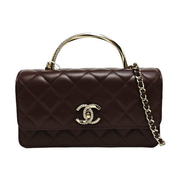 WOC Quilted Lambskin Brown