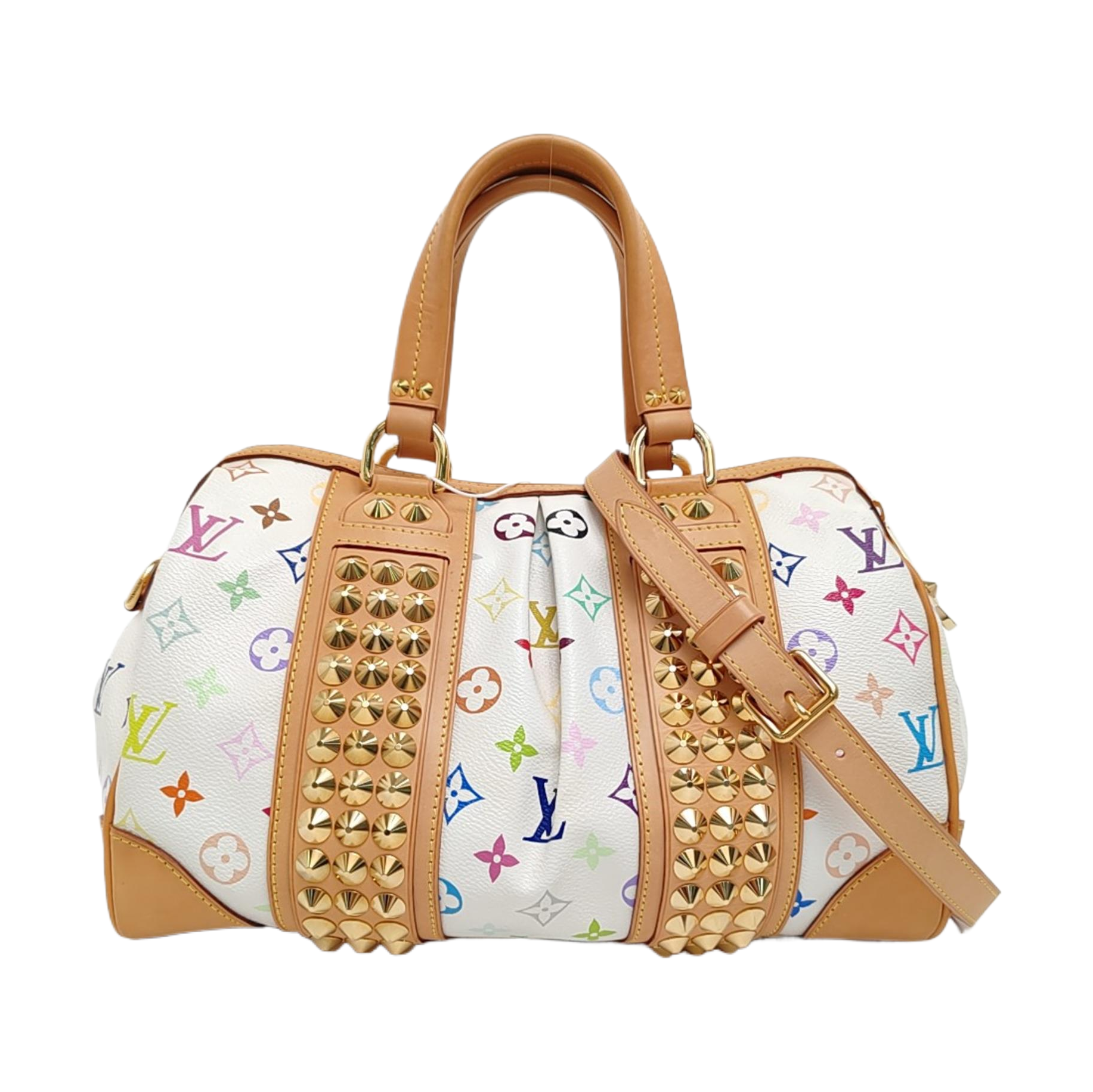 COURTNEY MM Monogram Coated Canvas White