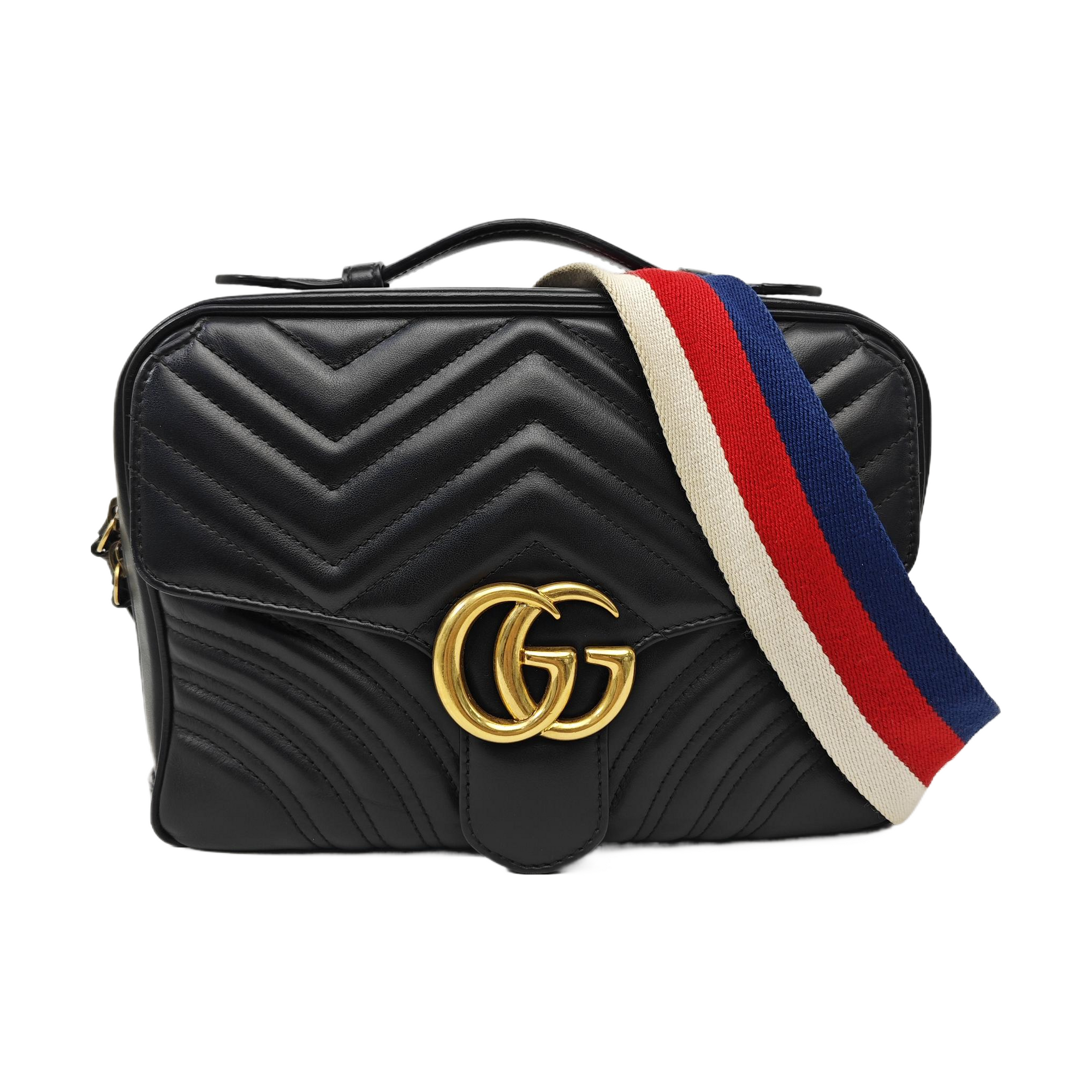 GG Marmont Medium Quilted Calfskin Black