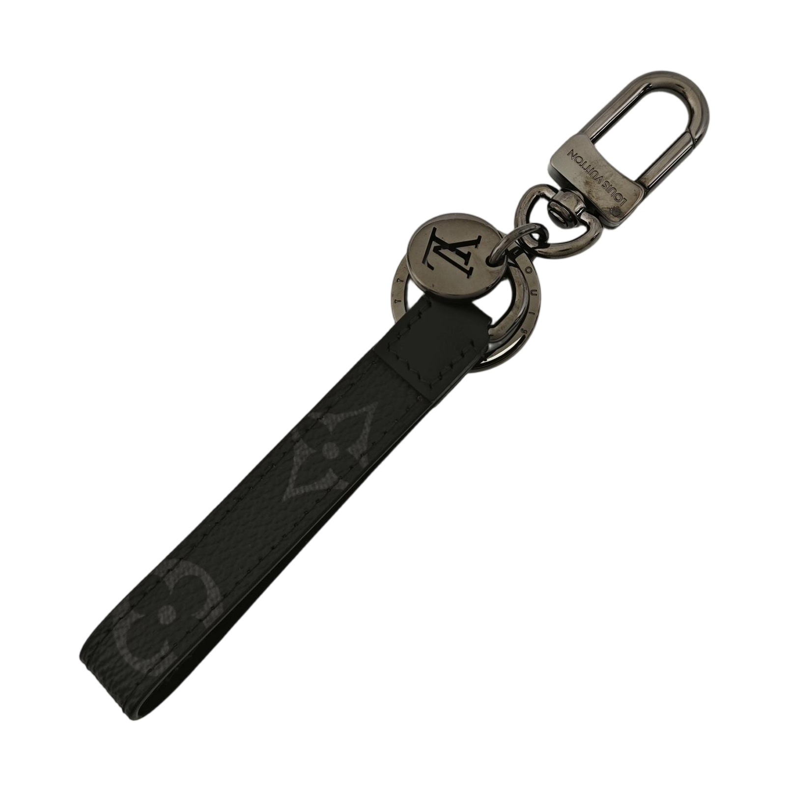 Coated Canvas Bag Charm Black