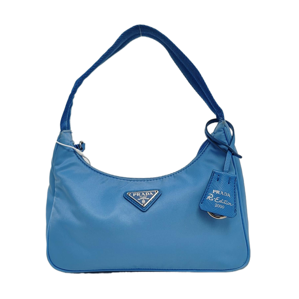 Authenticated pre-owned  Re-Edition2000 Mini Nylon Blue - Top Handle Bag at Looply
