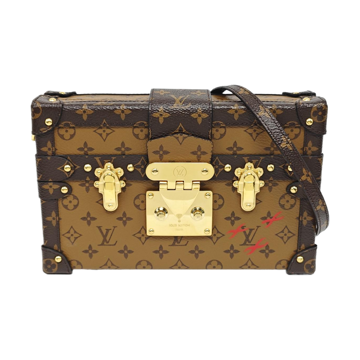 PETITE MALLE Monogram Coated Canvas Brown