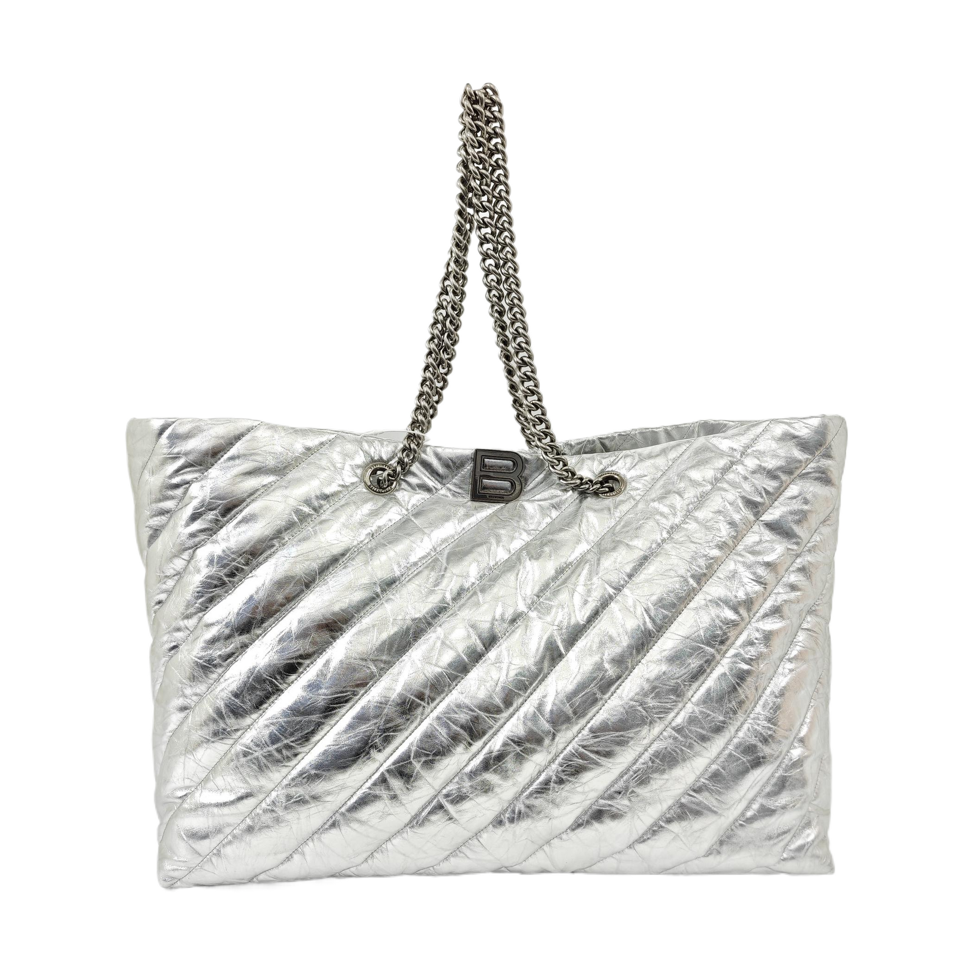 Crush Large Quilted Calfskin Silver