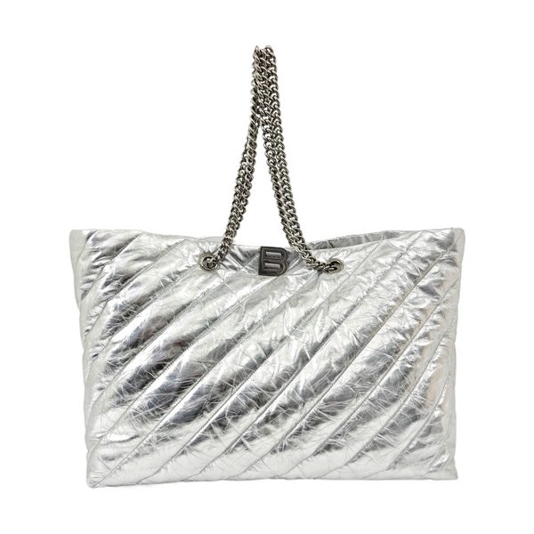Crush Large Quilted Calfskin Silver