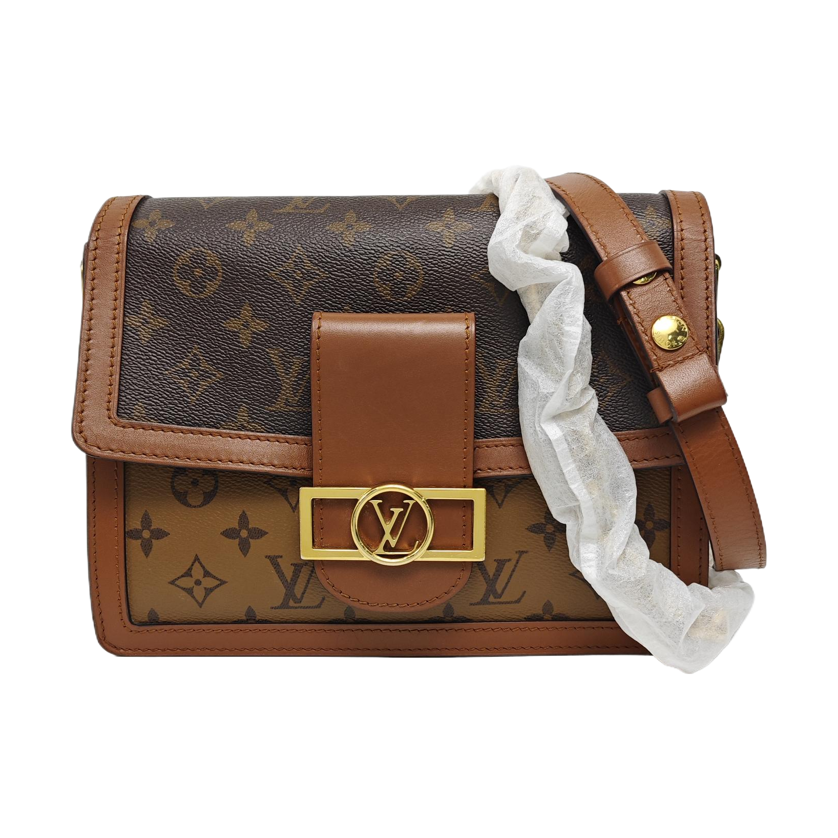 DAUPHINE MM Monogram Coated Canvas Brown
