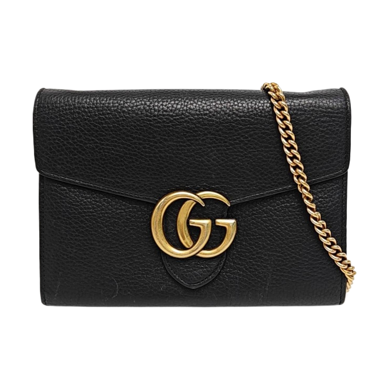 Authenticated pre-owned  GG Marmont Mini Calfskin Black - Crossbody Bag at Looply