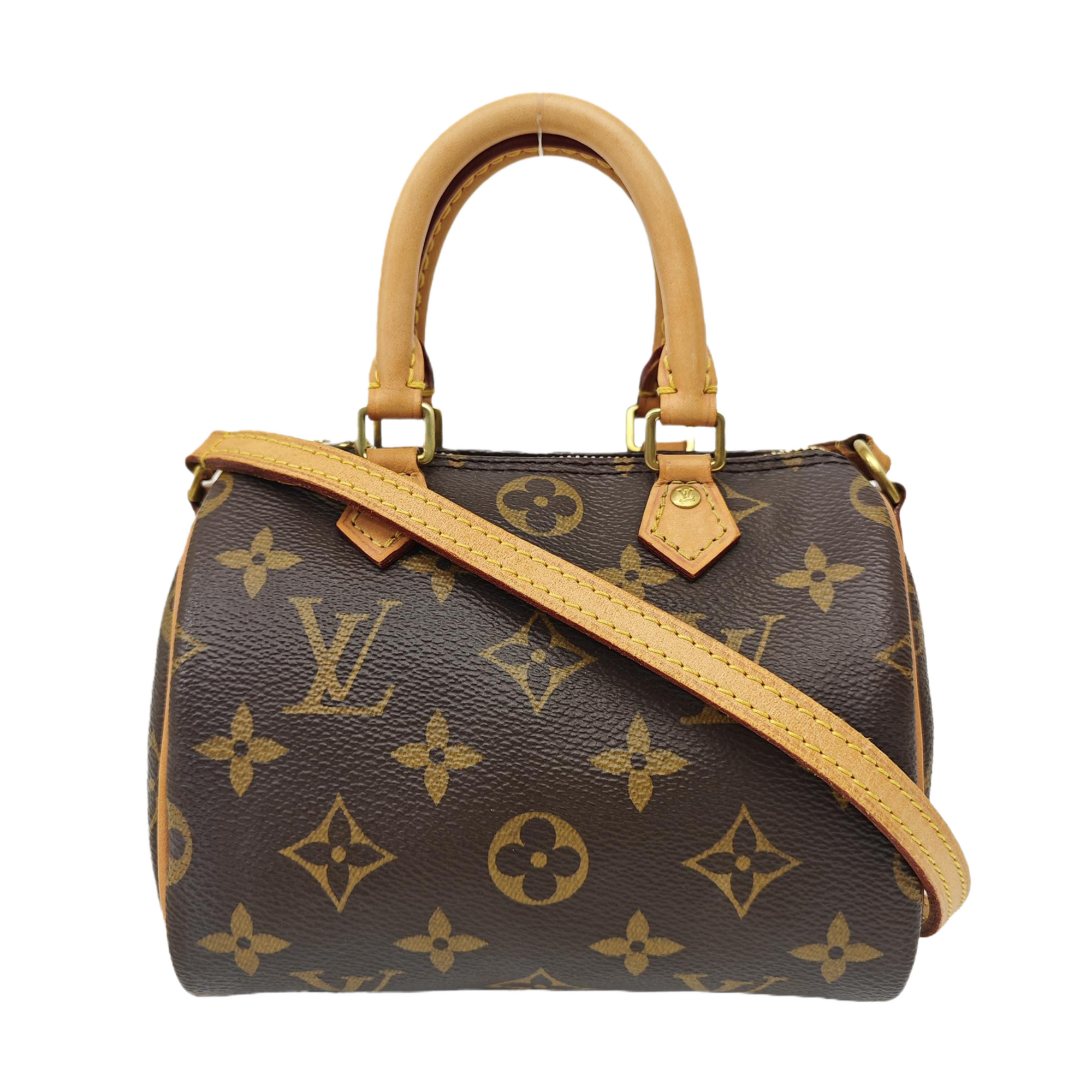 SPEEDY Nano Monogram Coated Canvas Brown