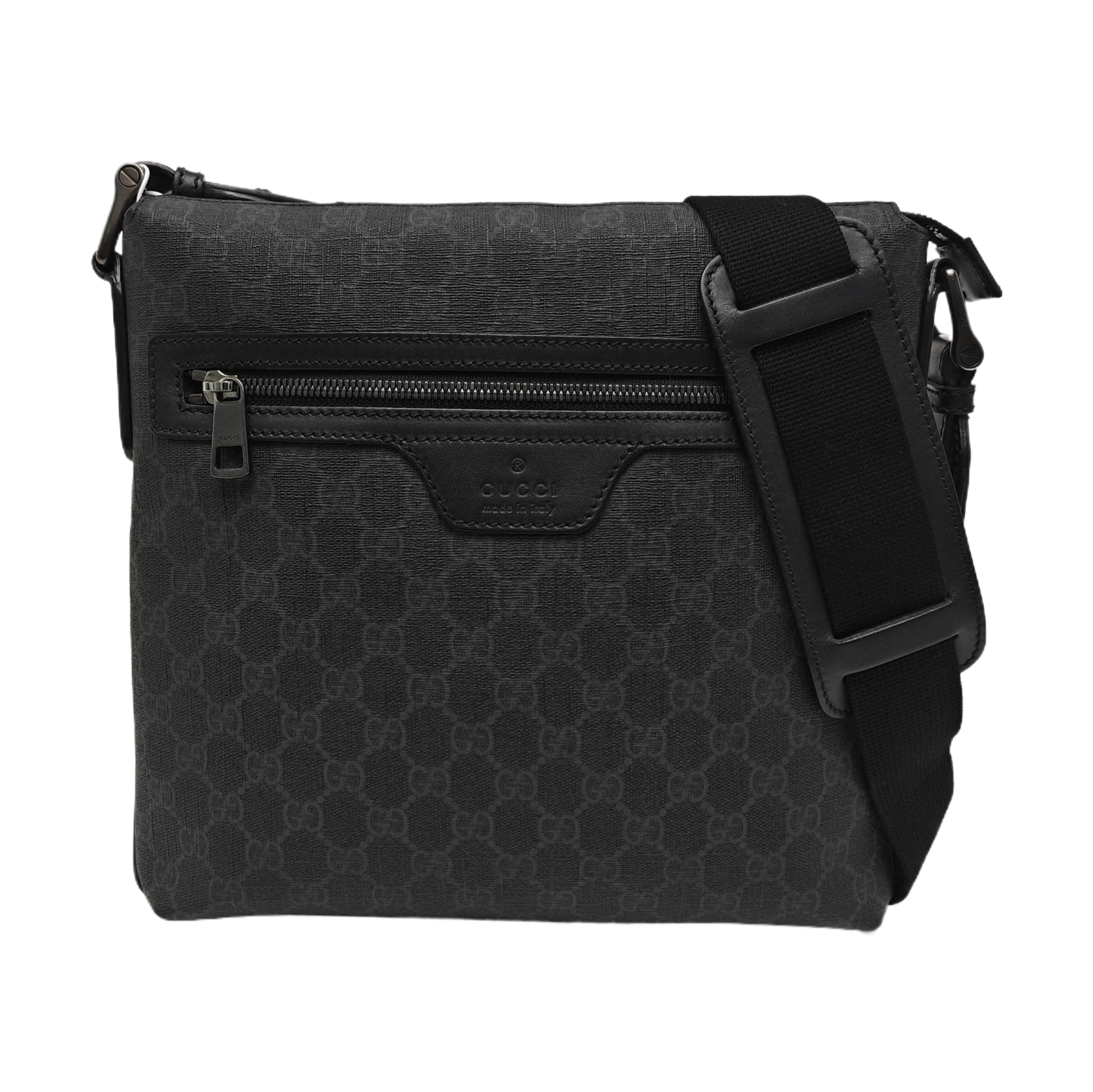 Boston Monogram Coated Canvas Black
