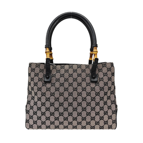 Monogram Canvas Tote Bag Gray