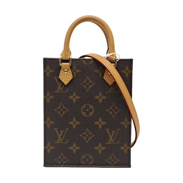 SAC PLAT Mini Monogram Coated Canvas Brown