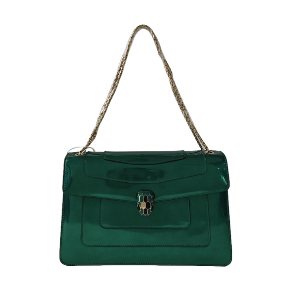 SERPENTI FOREVER Medium Patent Leather Green