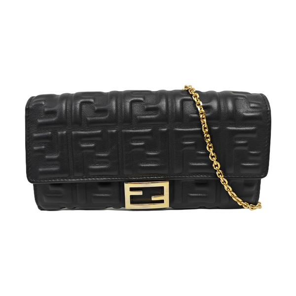 Monogram Lambskin Shoulder Bag Black