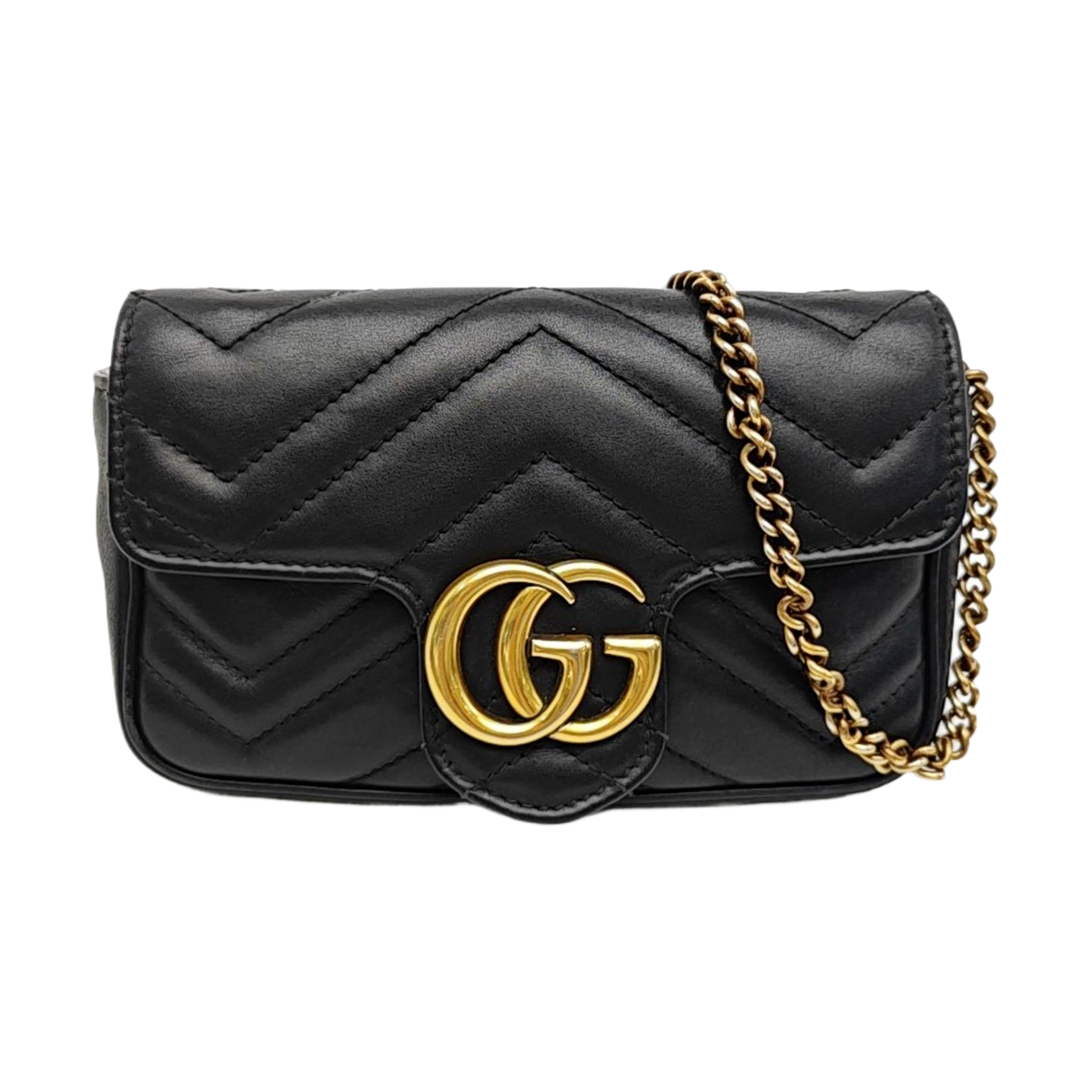 GG Marmont Mini Quilted Calfskin Black