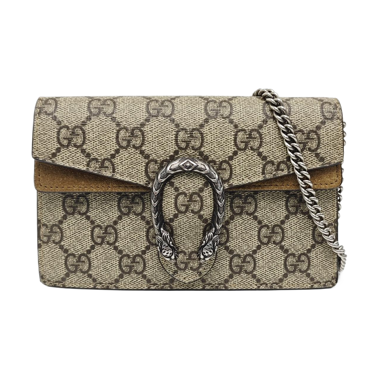 Dionysus Super Mini Monogram Coated Canvas Beige