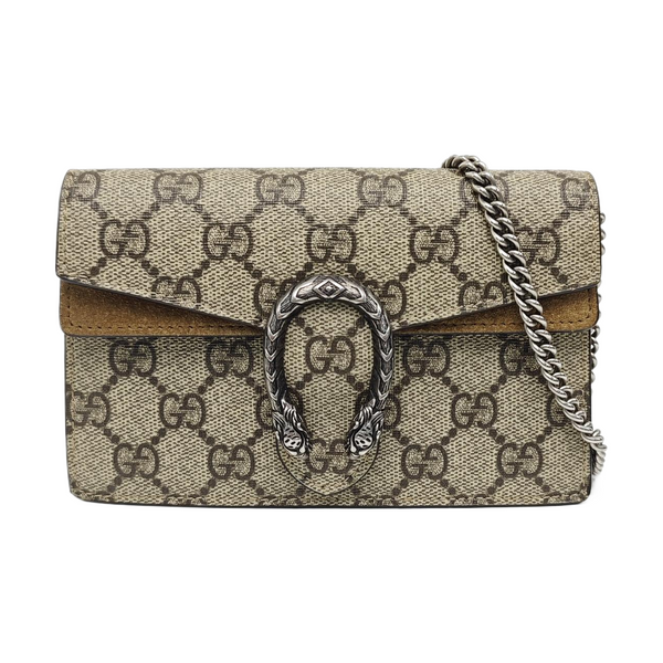 Dionysus Super Mini Monogram Coated Canvas Beige