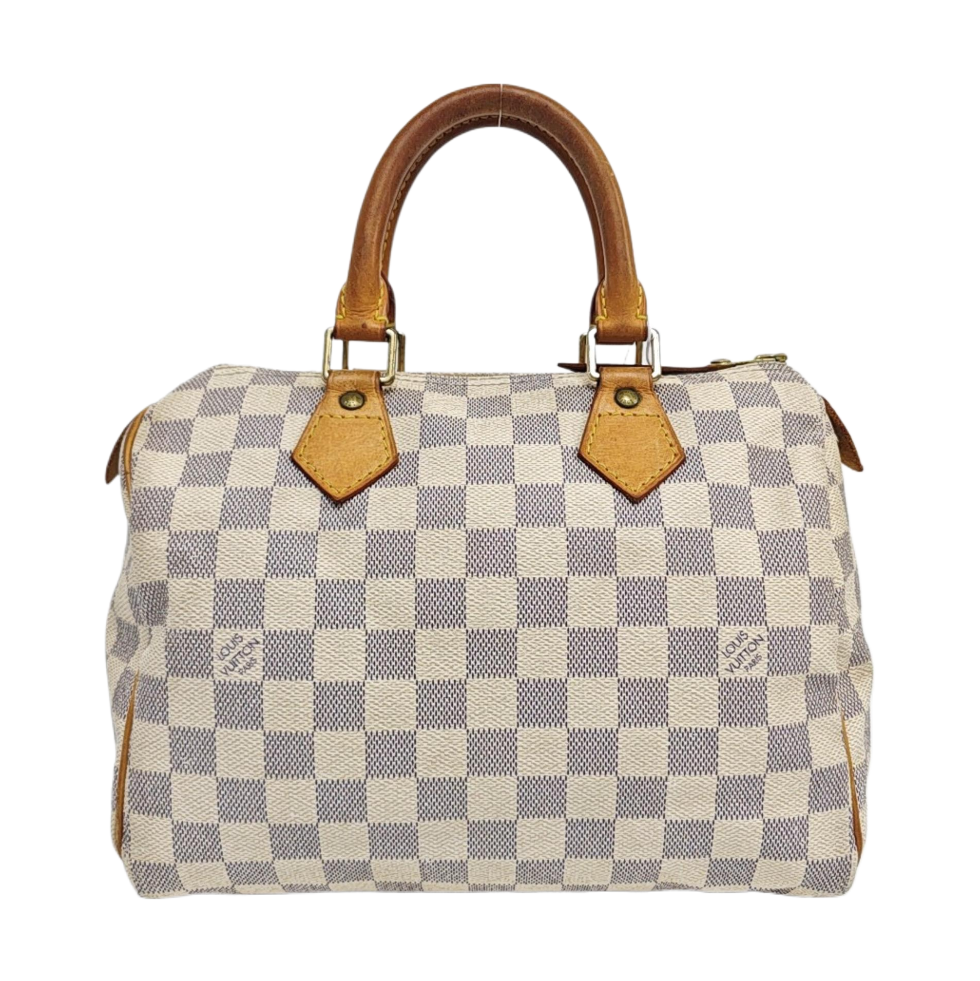 SPEEDY 25 Damier Azur Coated Canvas White