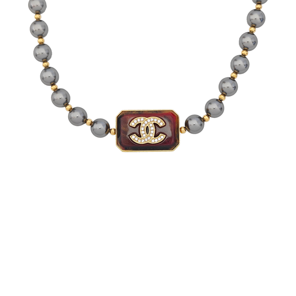 Faux Pearl Gray Necklace