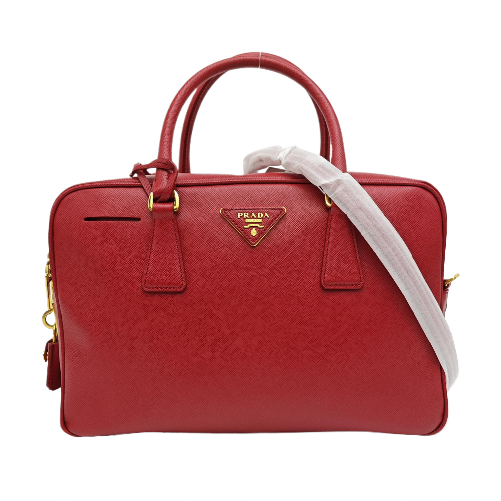 Saffiano Calfskin Shoulder Bag Red