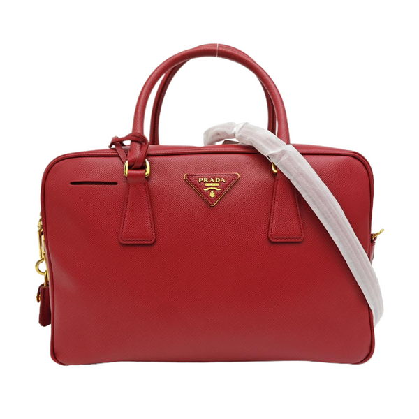 Saffiano Calfskin Shoulder Bag Red