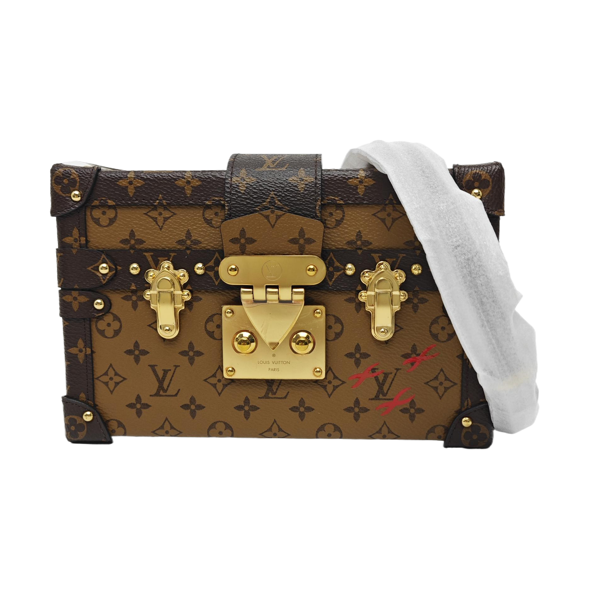 PETITE MALLE Monogram Coated Canvas Brown