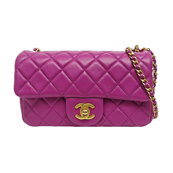 CLASSIC FLAP Mini Quilted Lambskin Purple