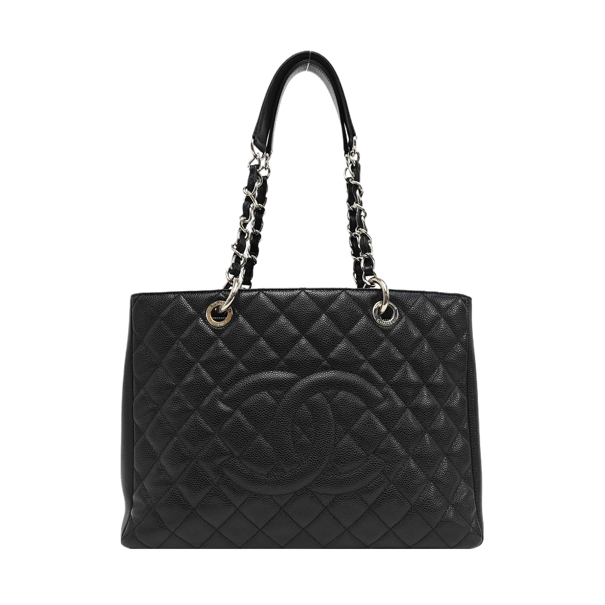 CHANEL GST Large Quilted Grained Calfskin Black
