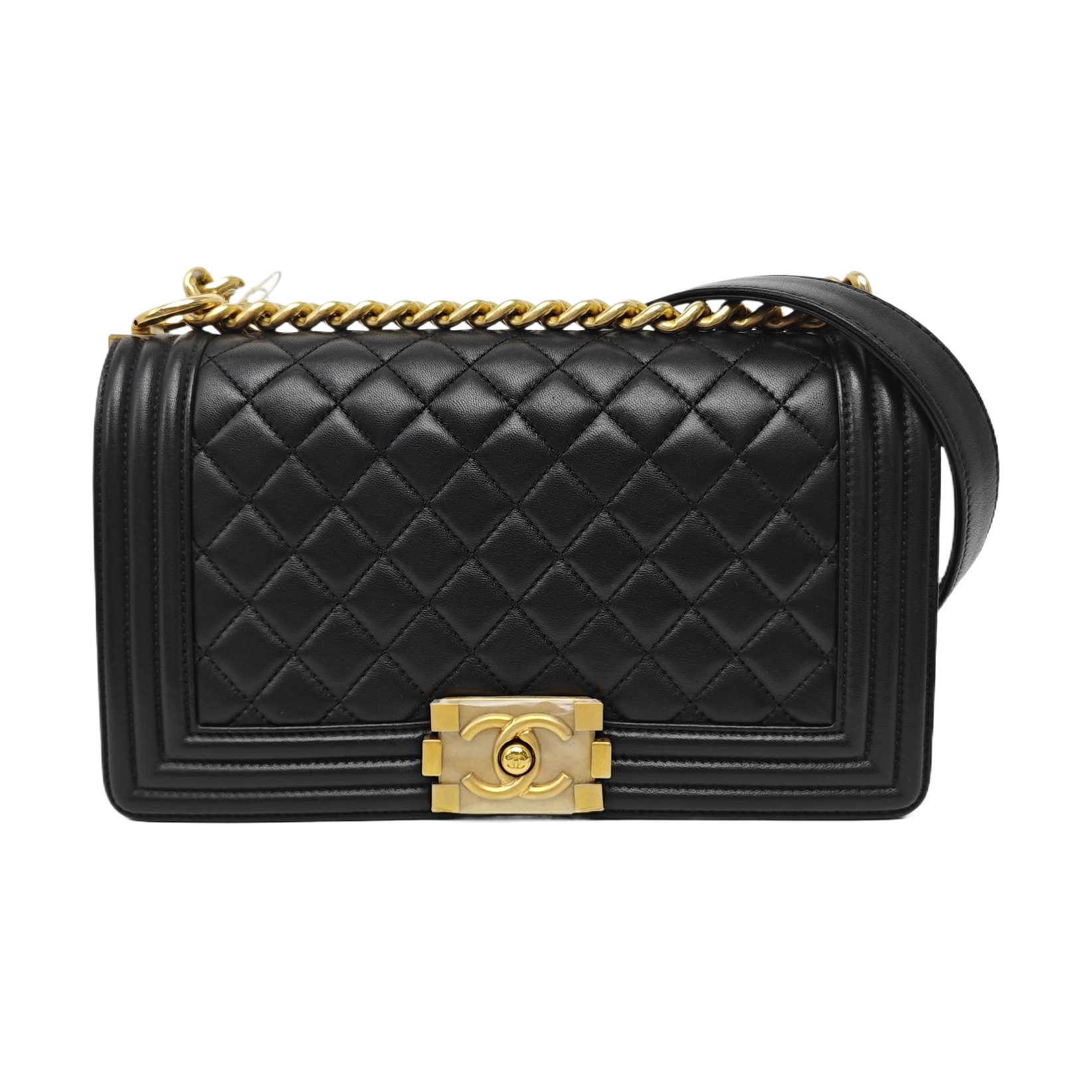 BOY CHANEL Medium Quilted Lambskin Black