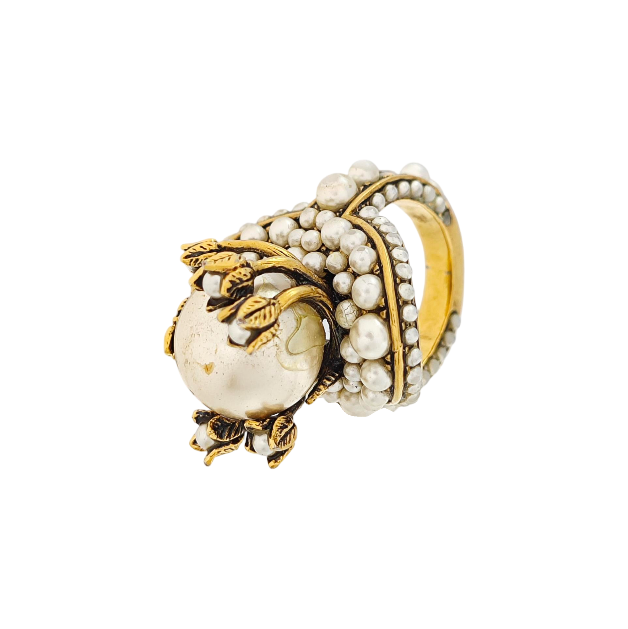 Faux Pearl White Ring HK 13