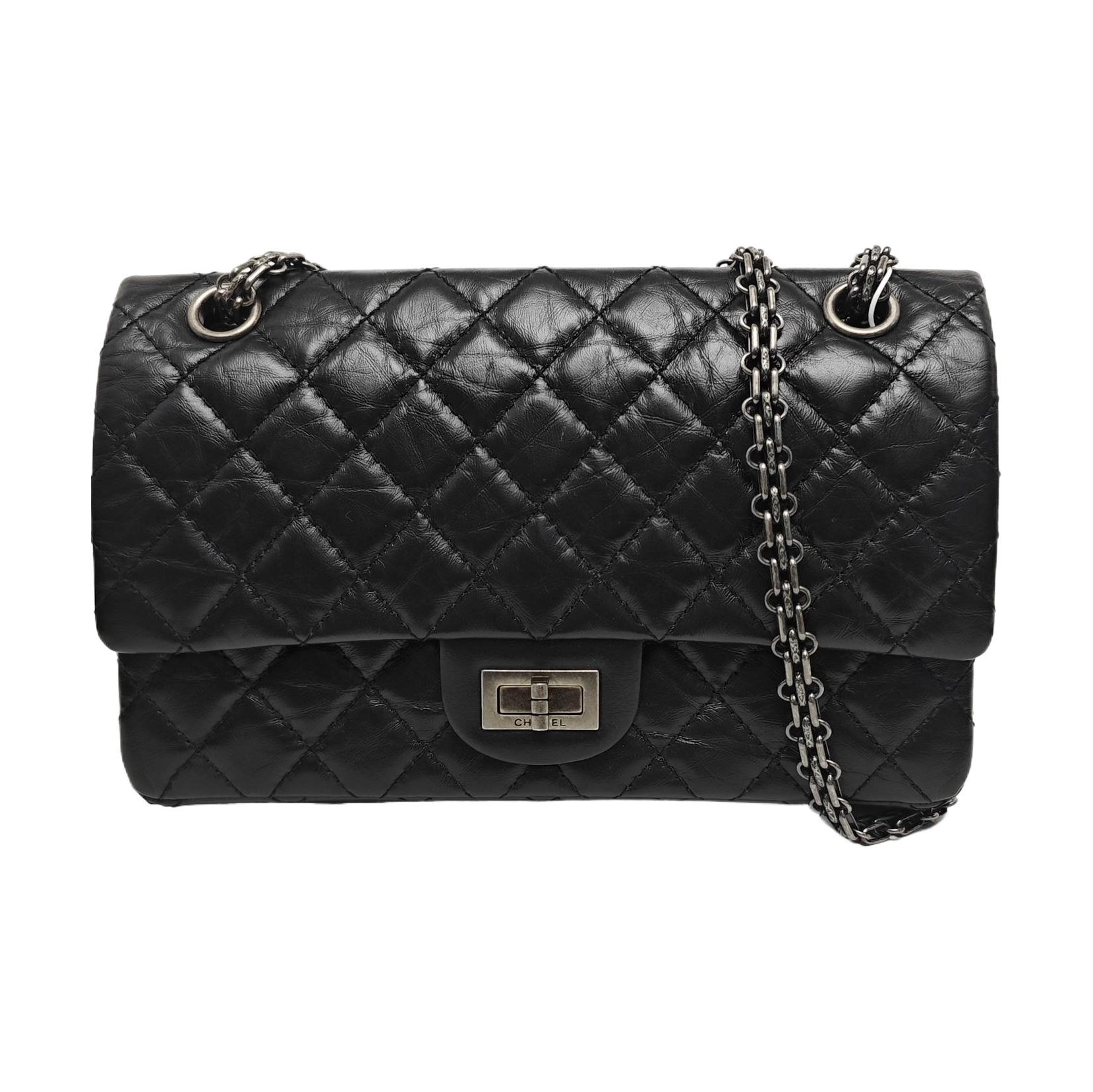 2.55 225 (small) Quilted Calfskin Black
