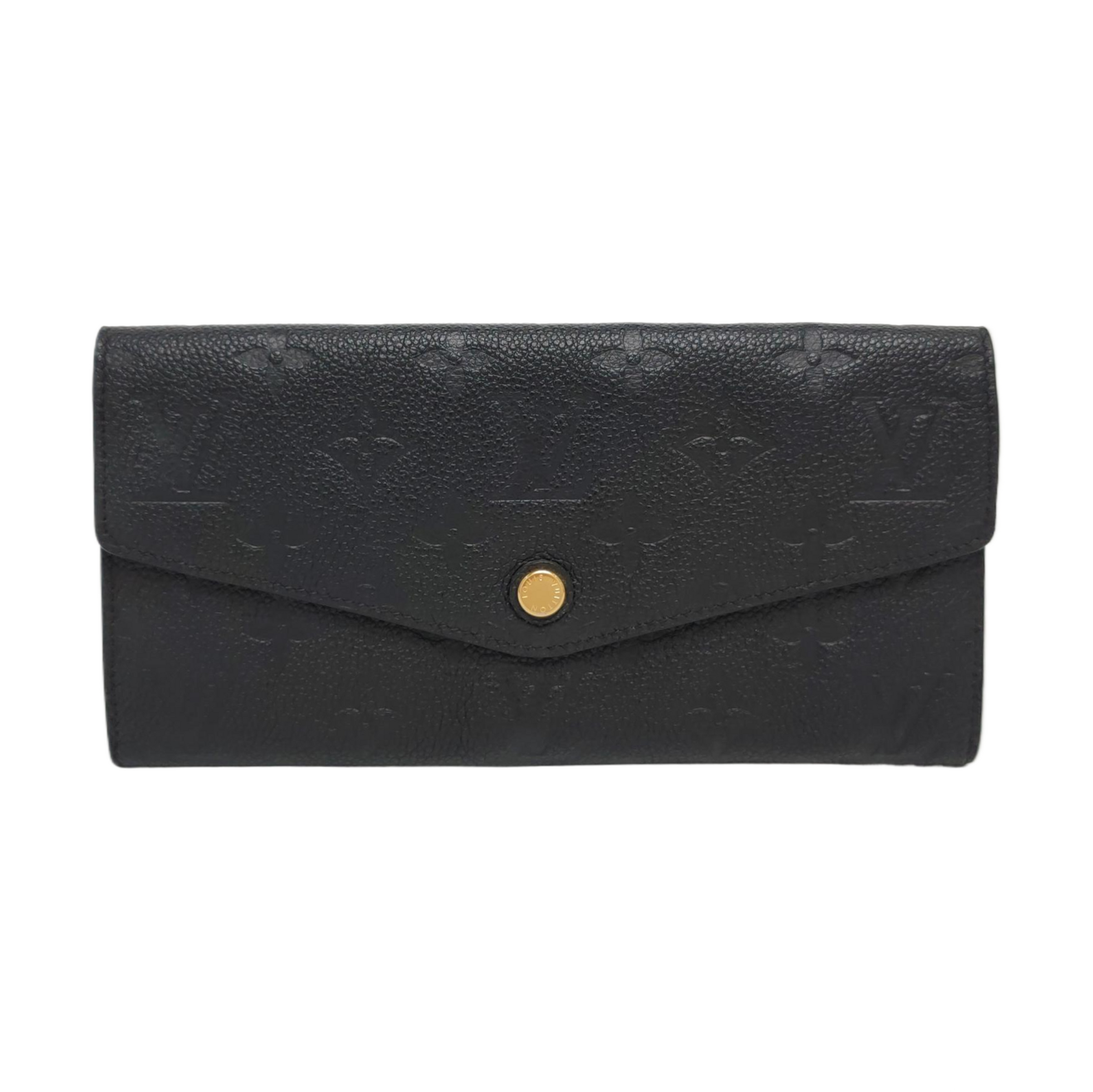 SARAH Monogram Calfskin Black Wallet