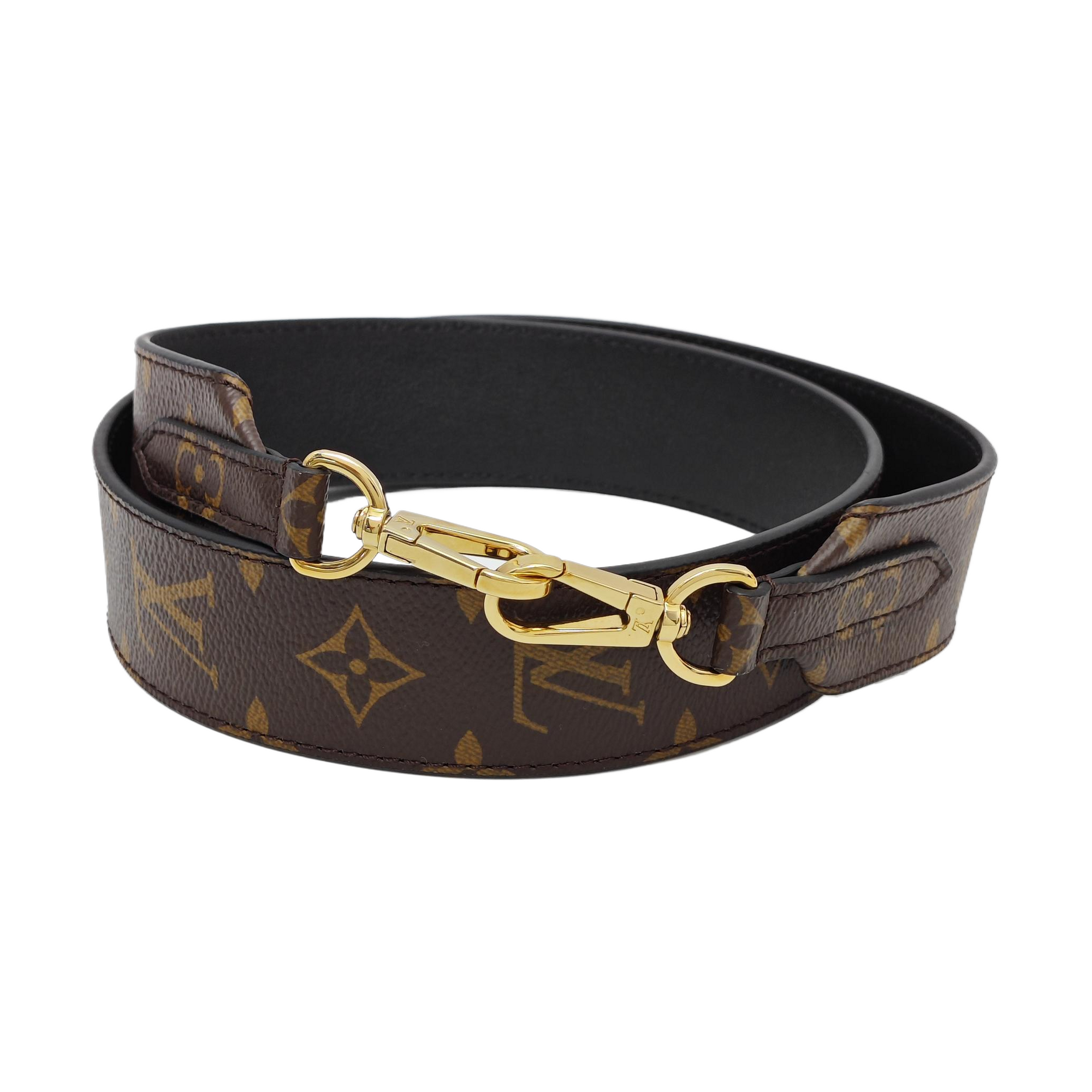 Monogram Coated Canvas Bag Strap Brown