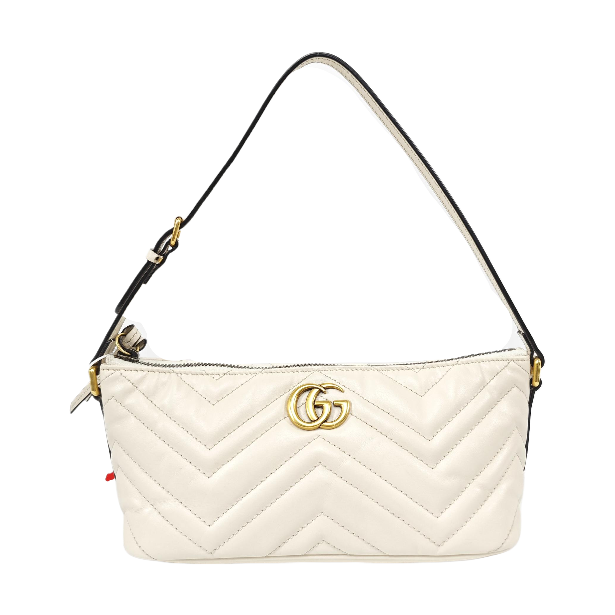 GG Marmont Small Quilted Calfskin White