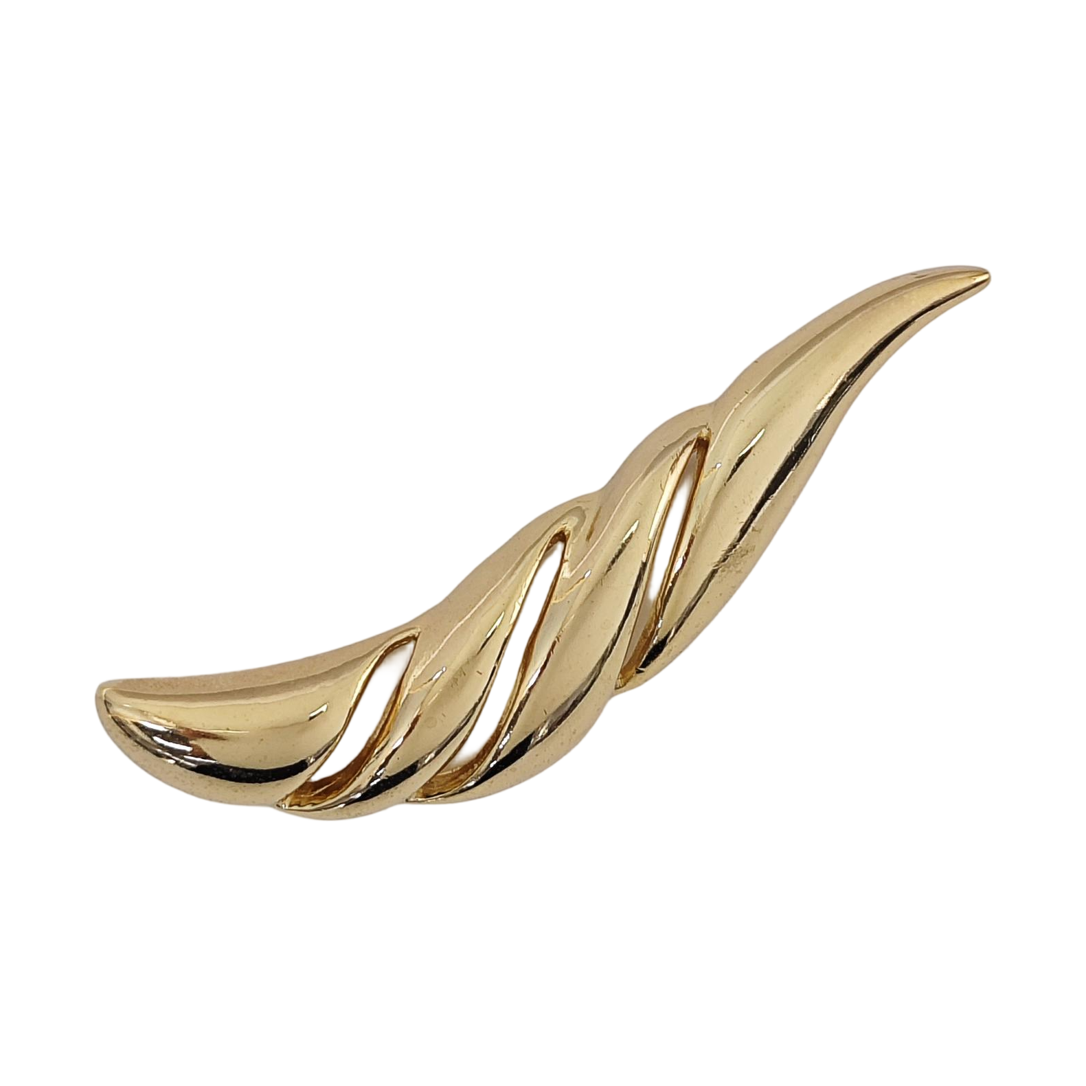 Twist Round Metal Gold Brooch