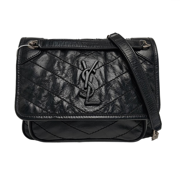 NIKI Small Chevron Calfskin Black